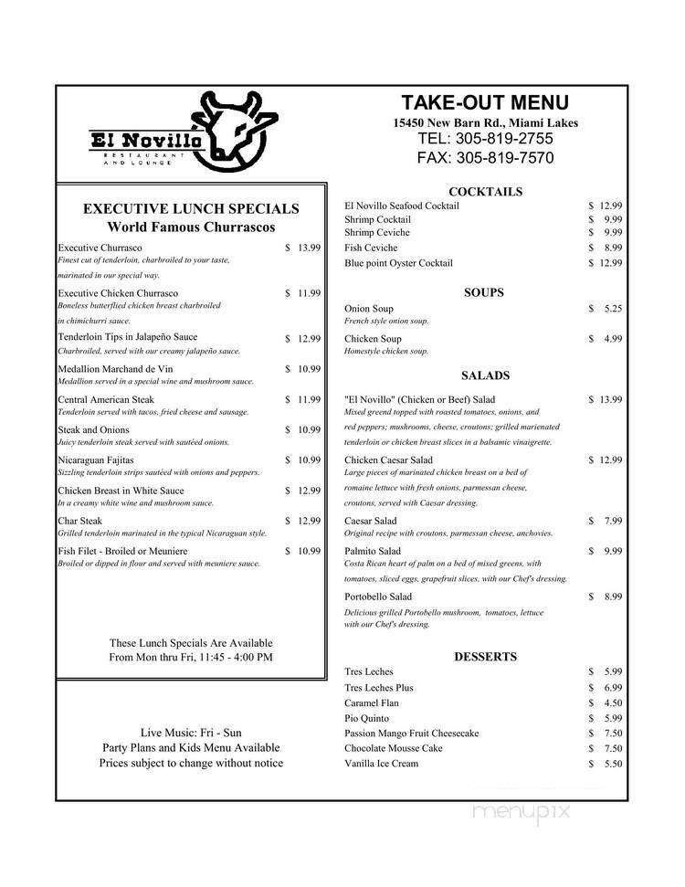 Menu page 1