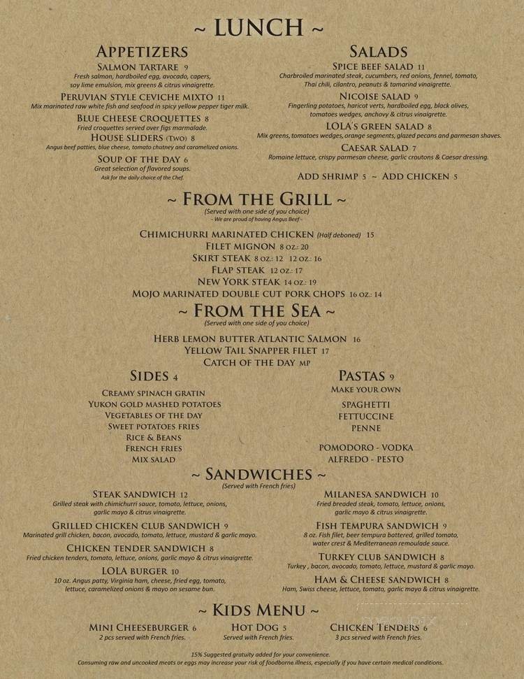 Menu page 1