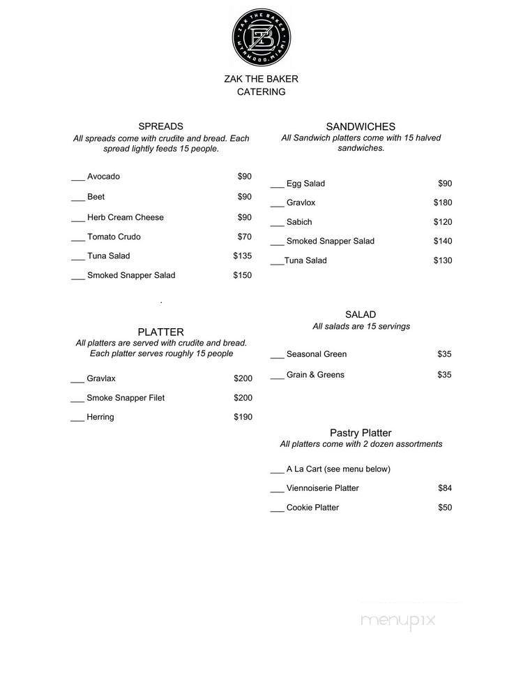 Menu page 1