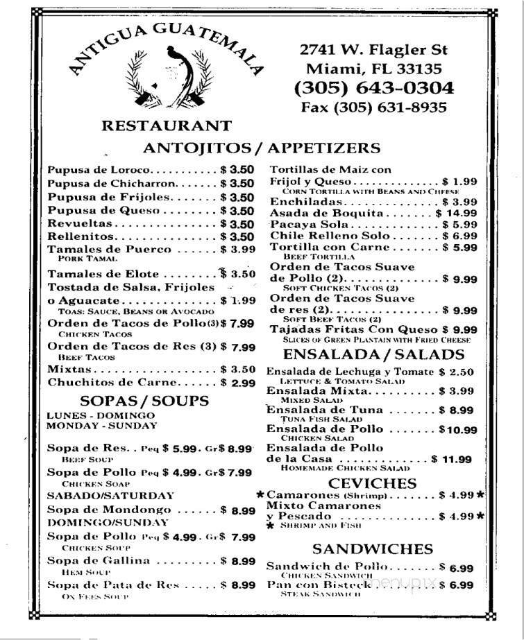 Menu page 1