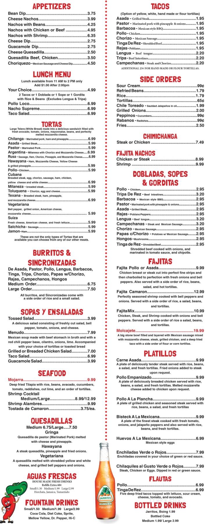 Menu page 1