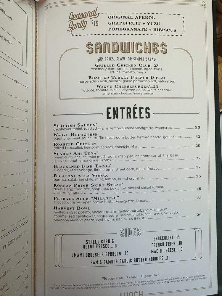 Menu page 1