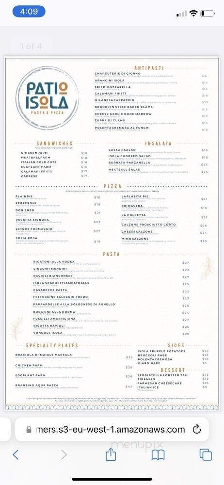 Menu page 1