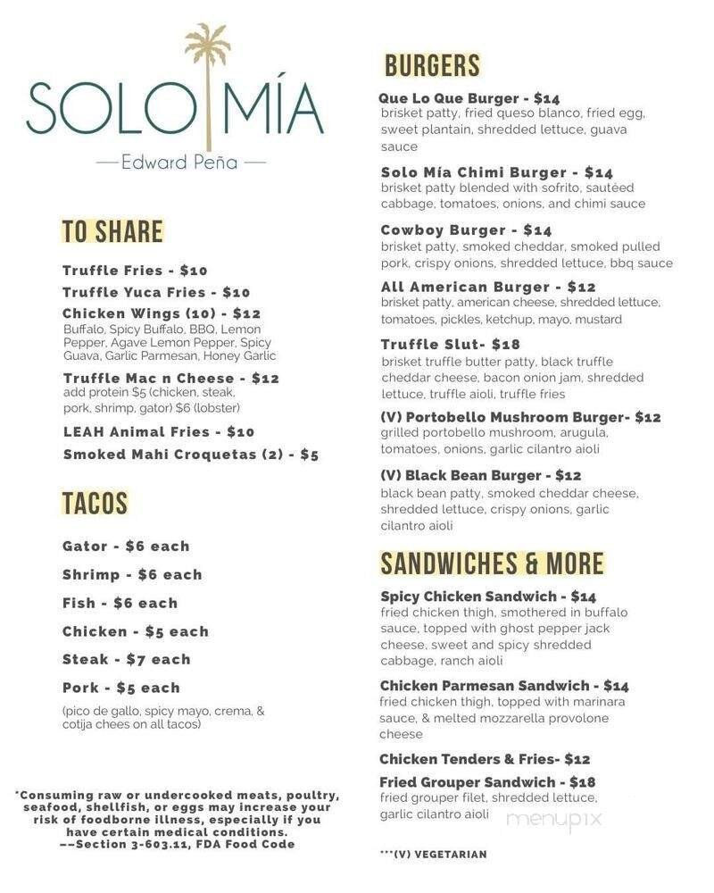 Menu page 1