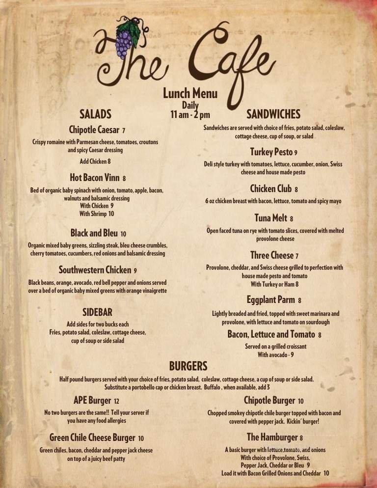 Menu page 1