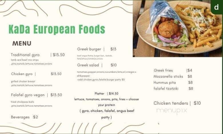 Menu page 1