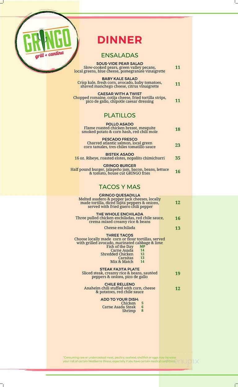 Menu page 1
