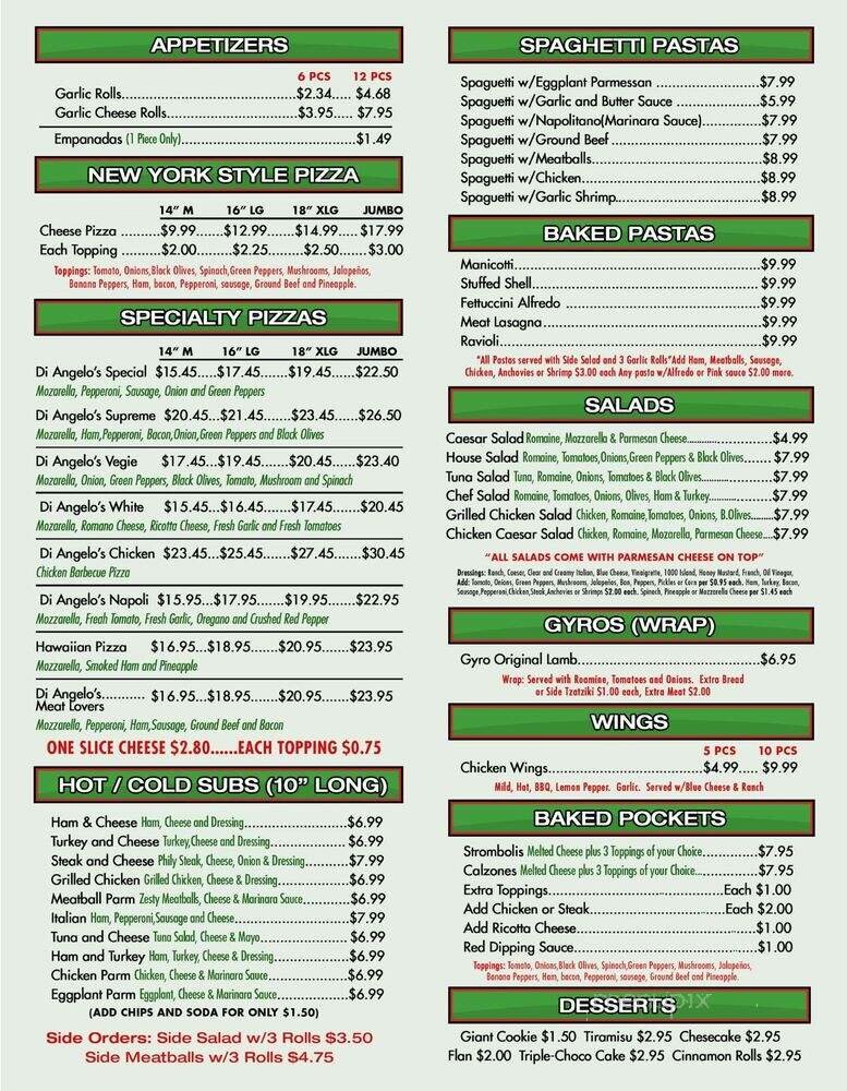 Menu page 1