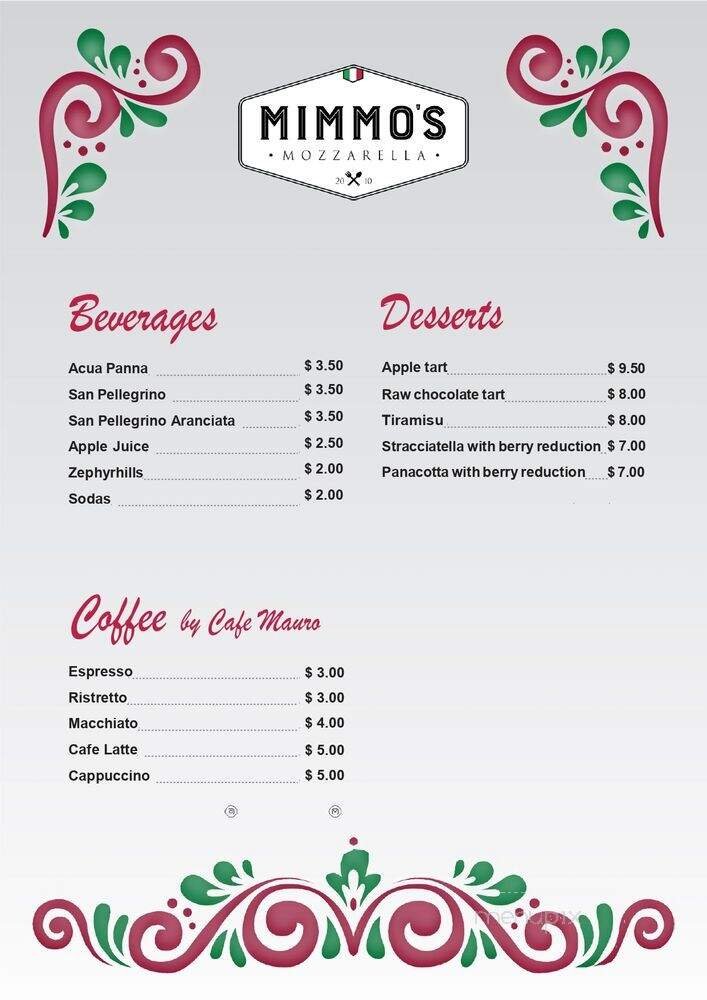 Menu page 1