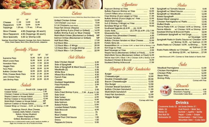Menu page 1