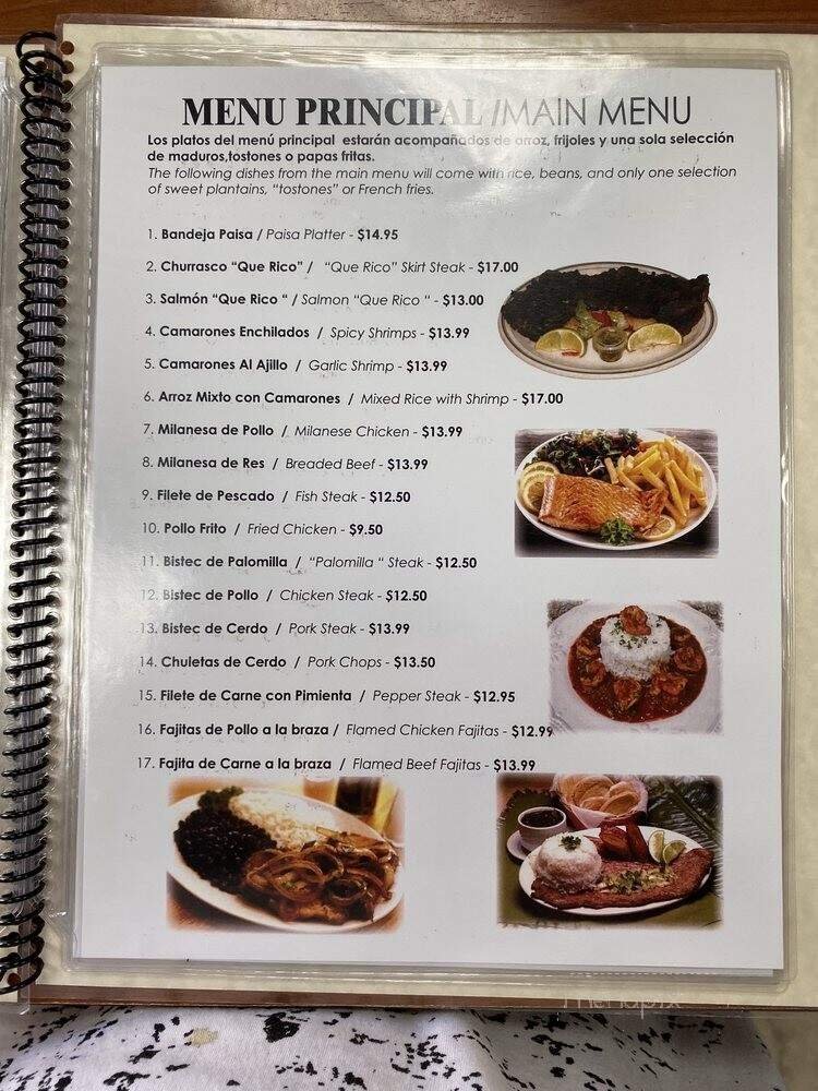 Menu page 1