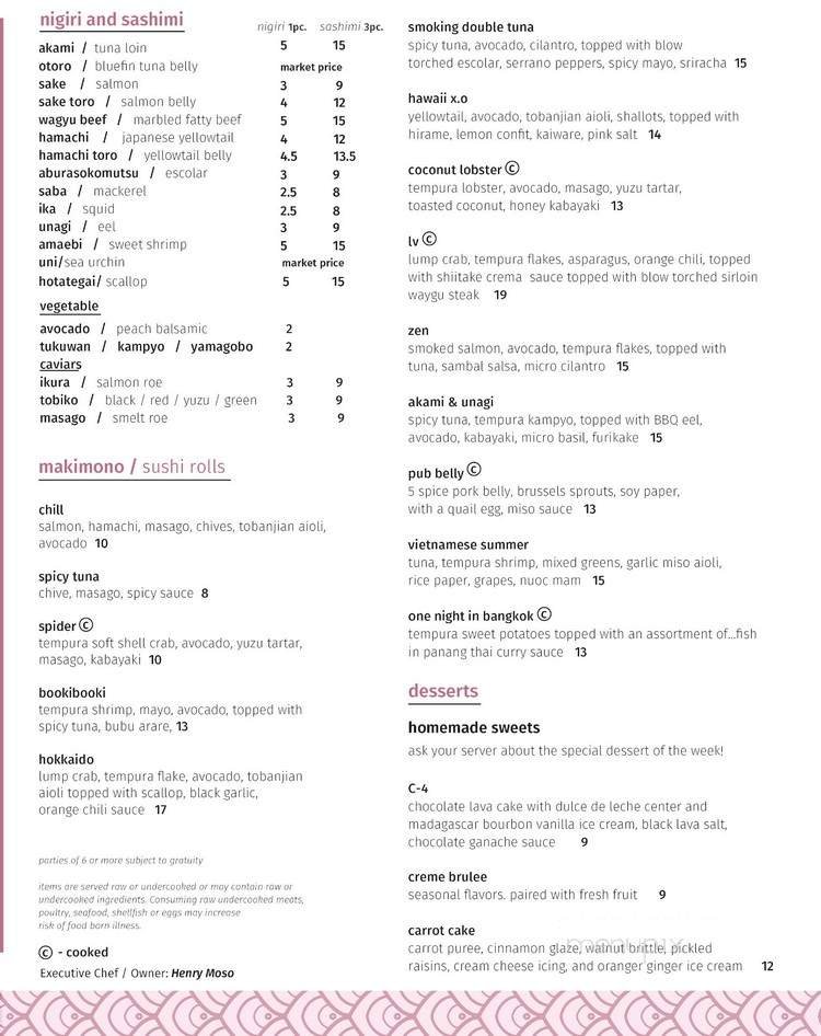 Menu page 1