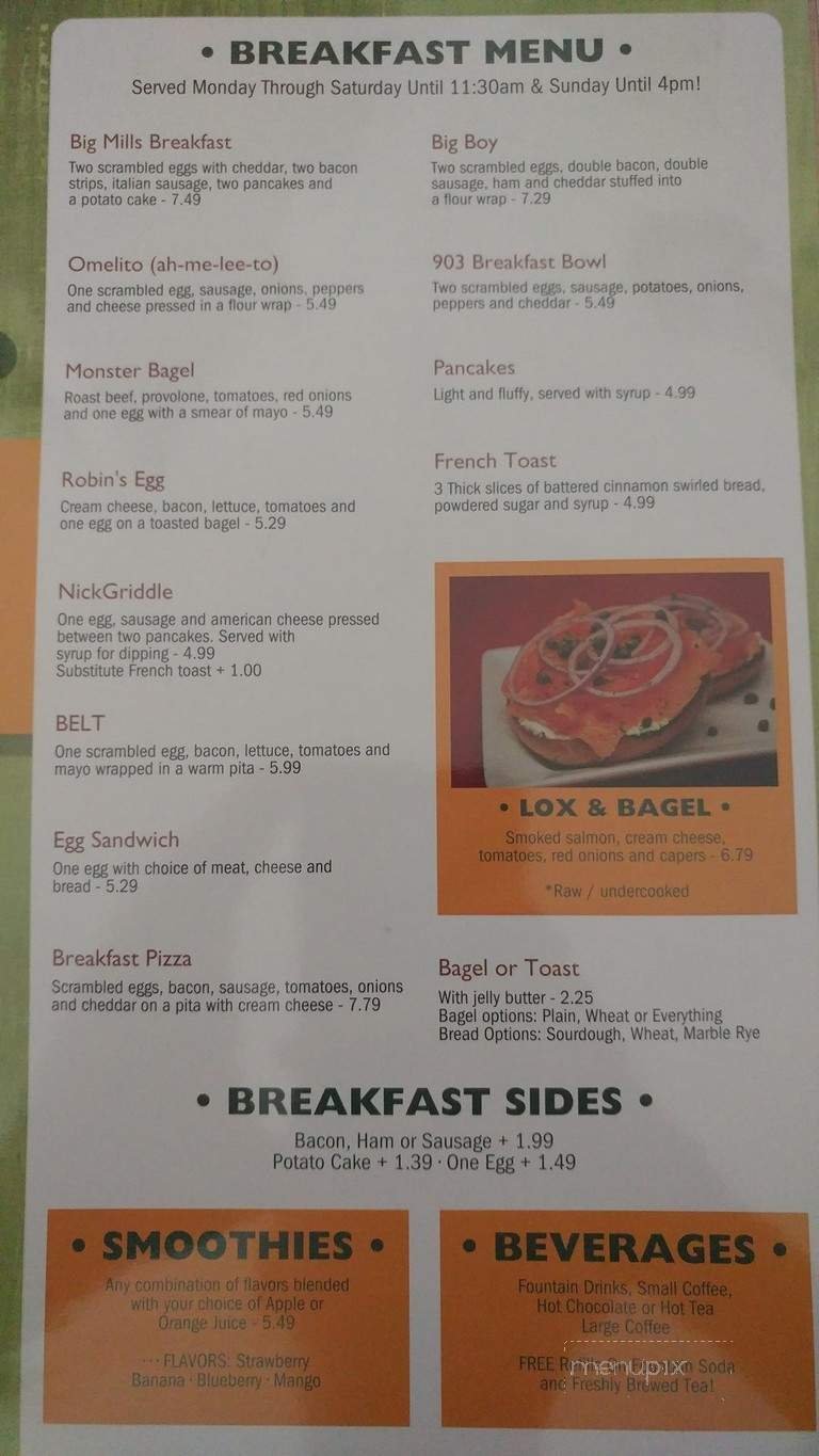Menu page 1