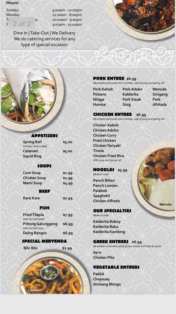 Menu page 2