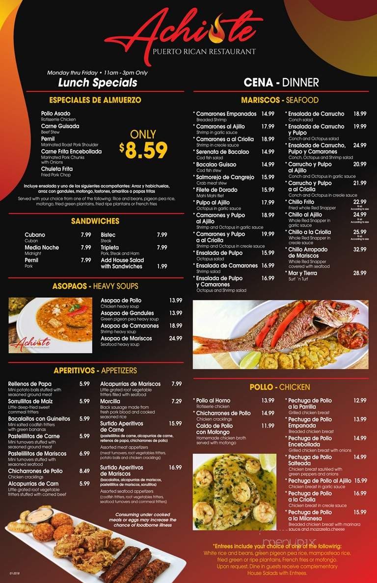 Menu page 1