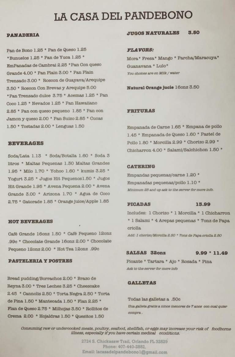 Menu page 1