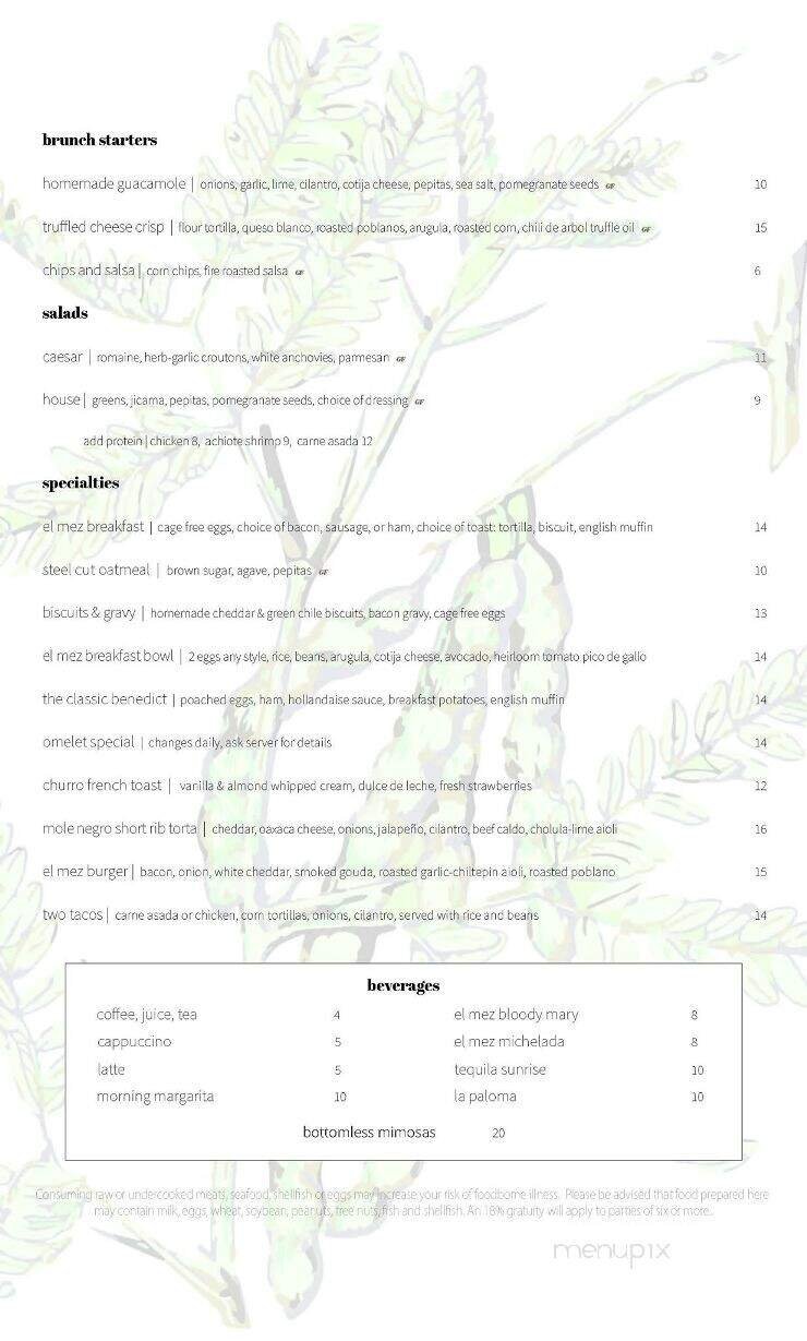 Menu page 1