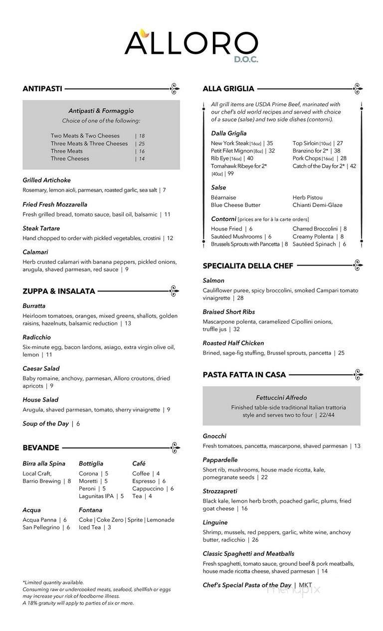 Menu page 1