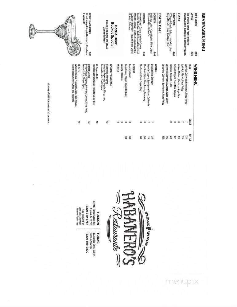Menu page 1
