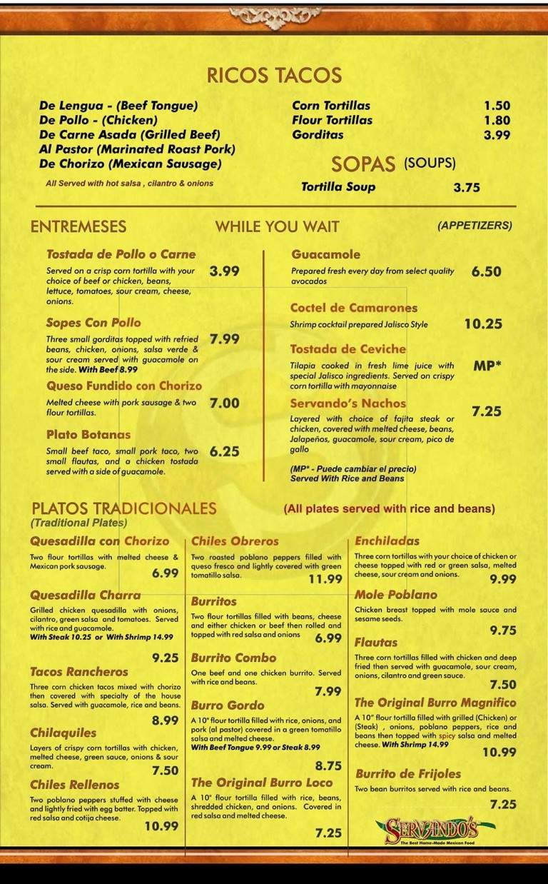 Menu page 1