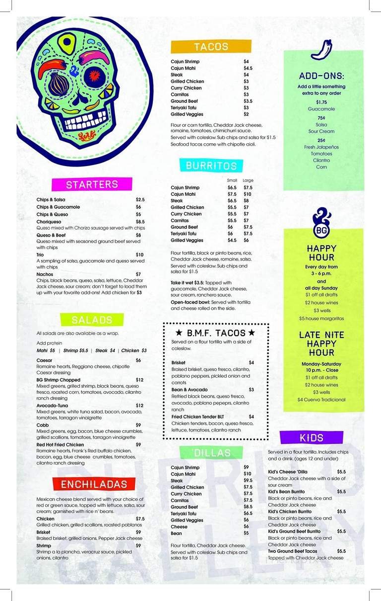 Menu page 1