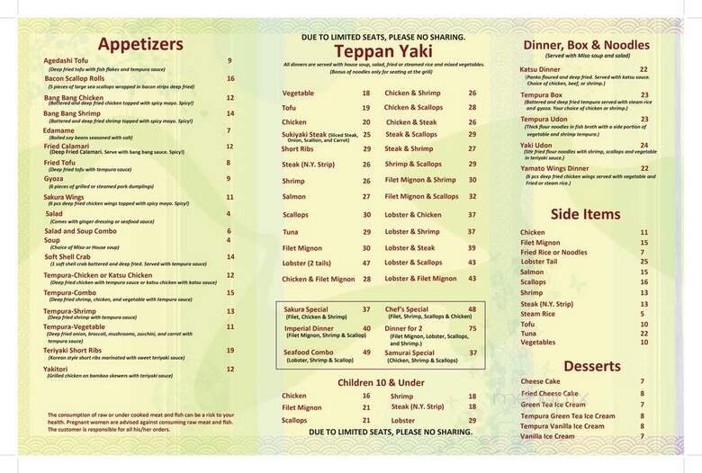Menu page 2