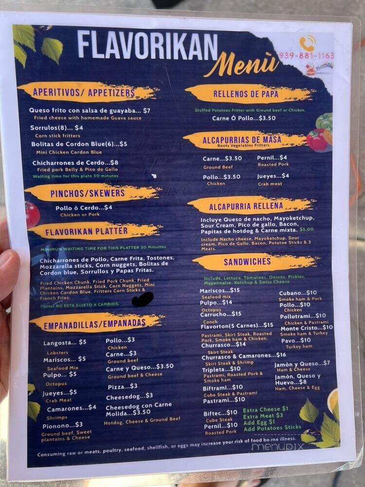 Menu page 1