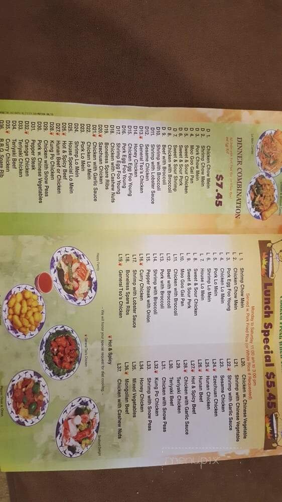 Menu page 9