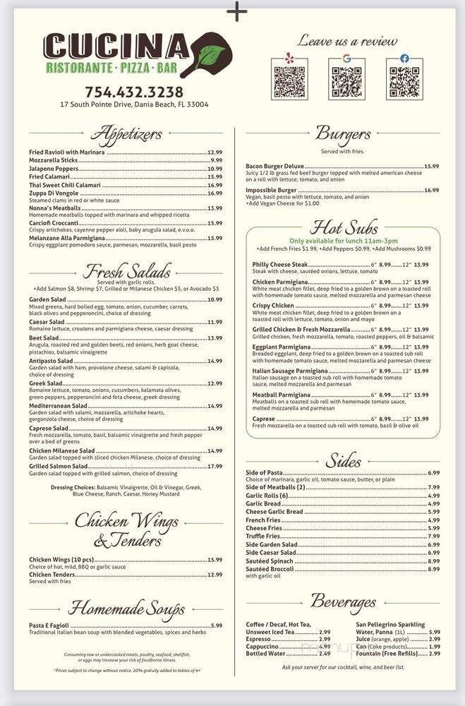 Menu page 1