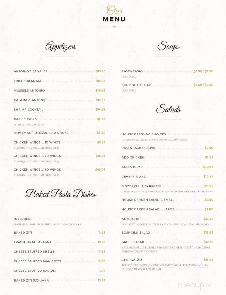 Menu page 1