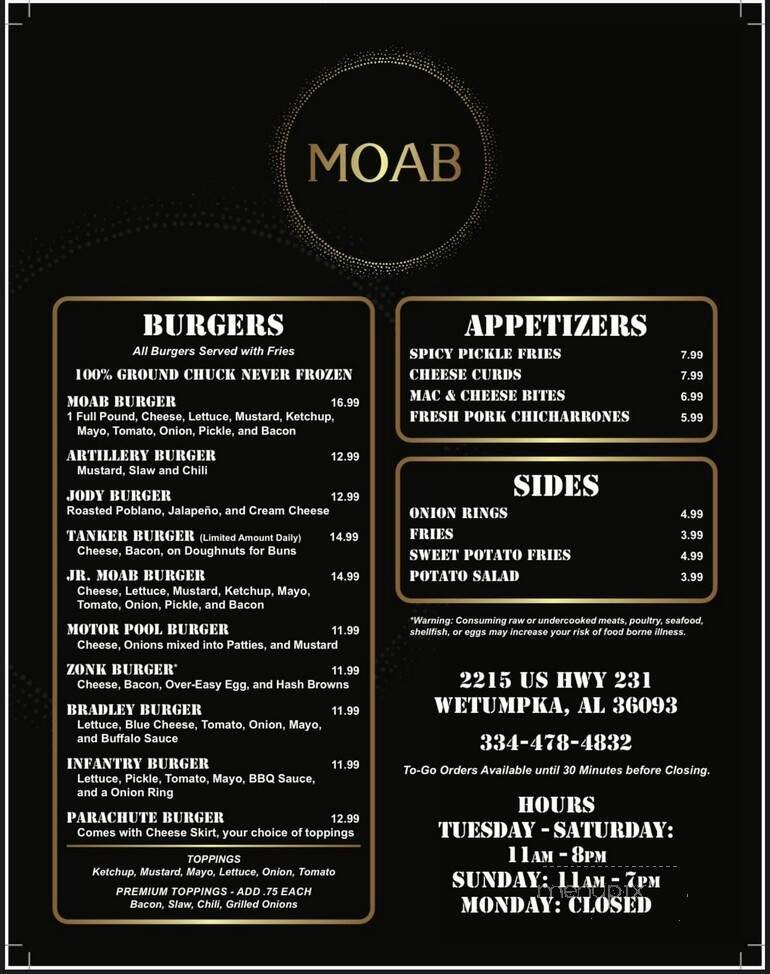 Menu page 1