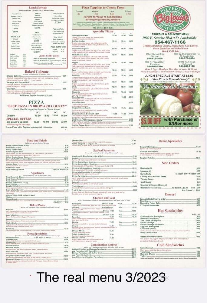 Menu page 1