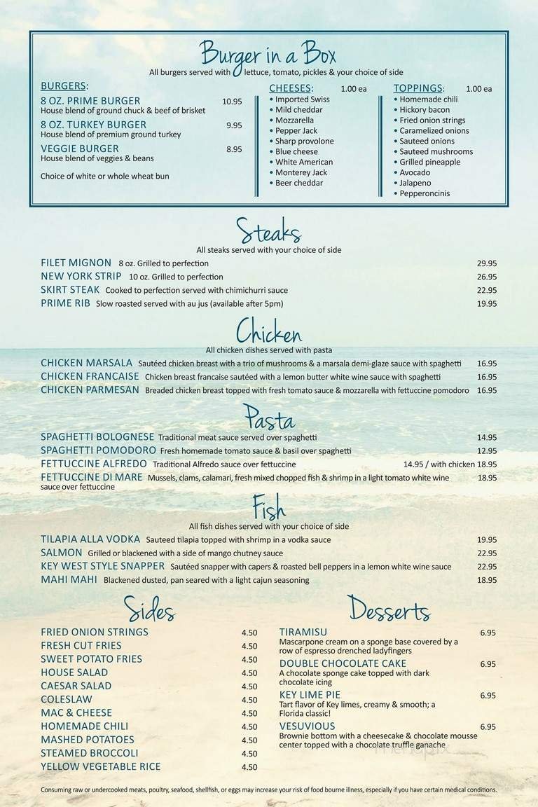 Menu page 1