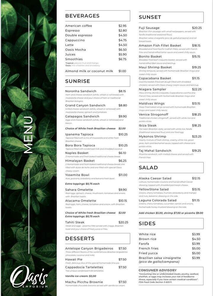 Menu page 1