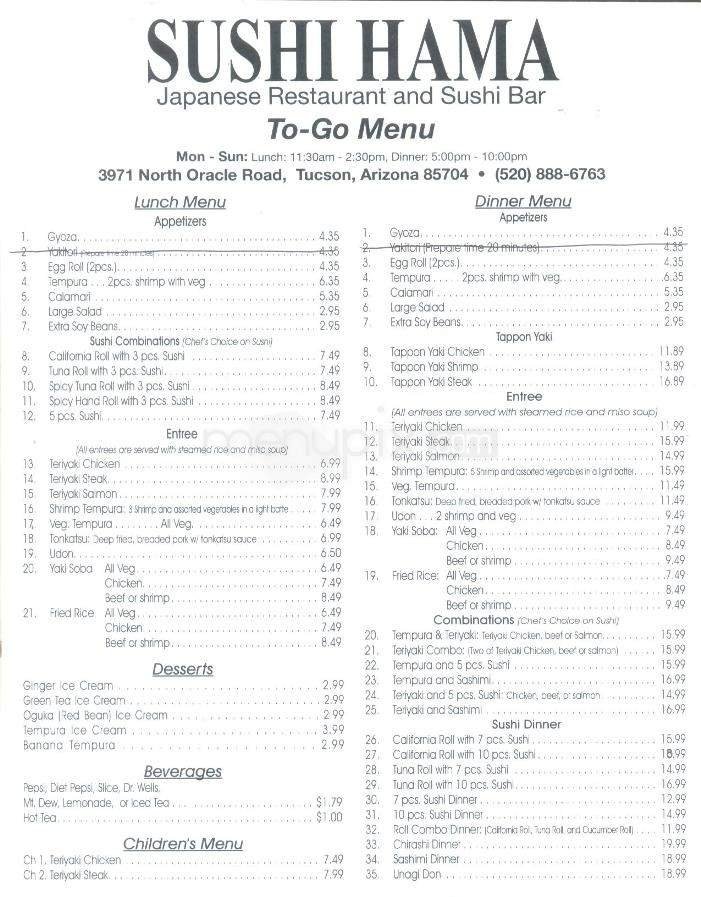 Menu page 1