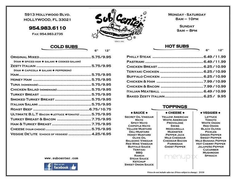 Menu page 1
