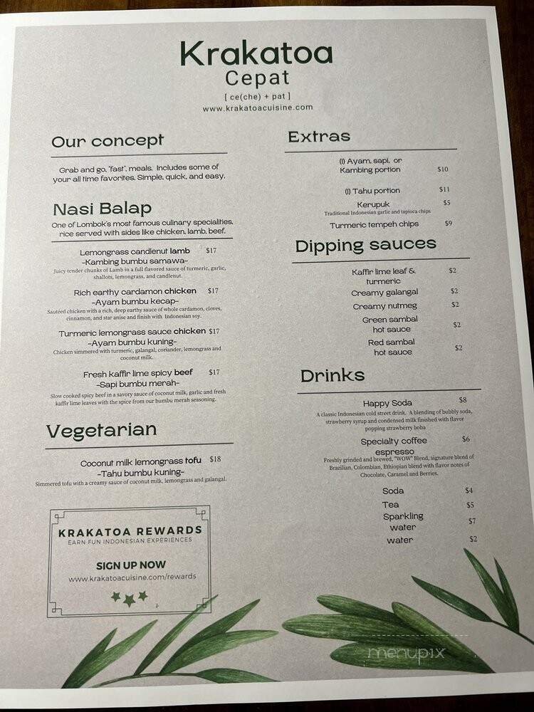Menu page 1
