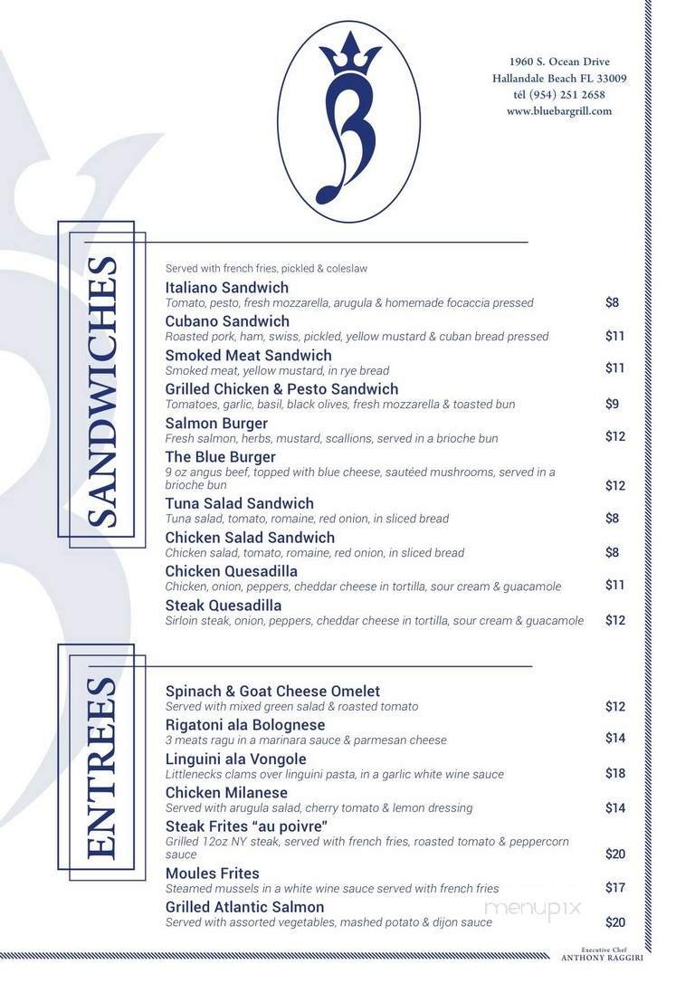 Menu page 1