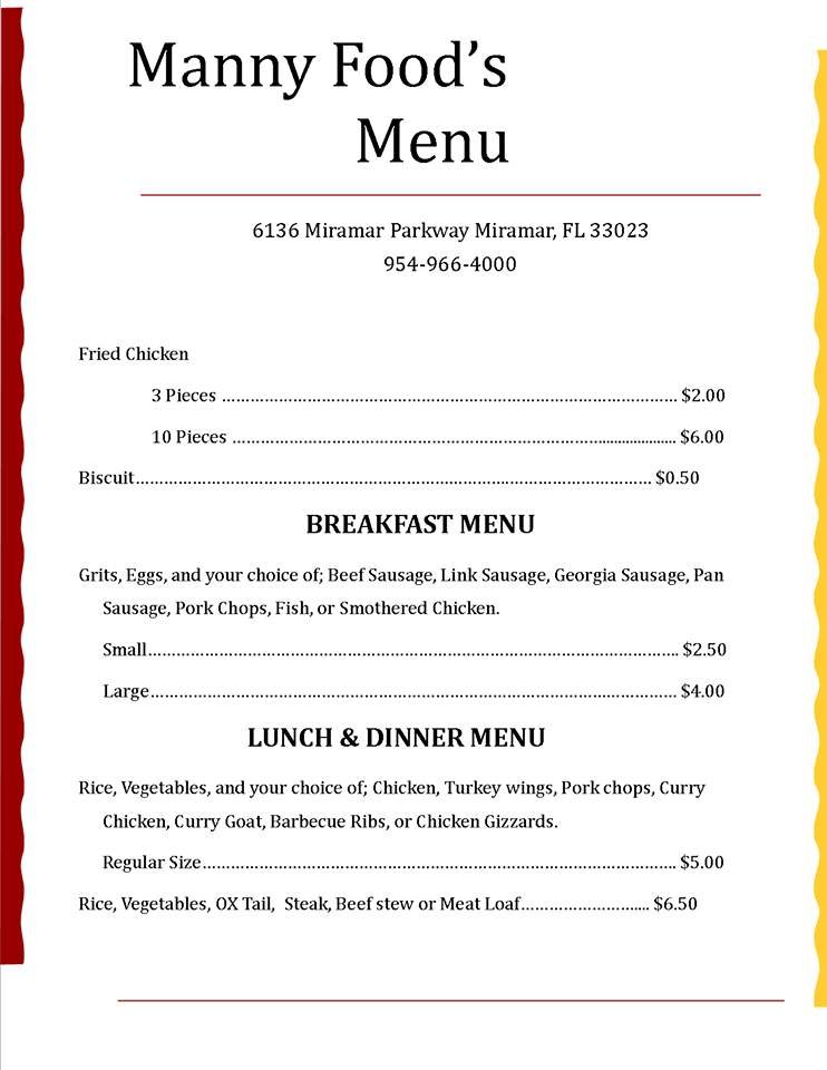 Menu page 1