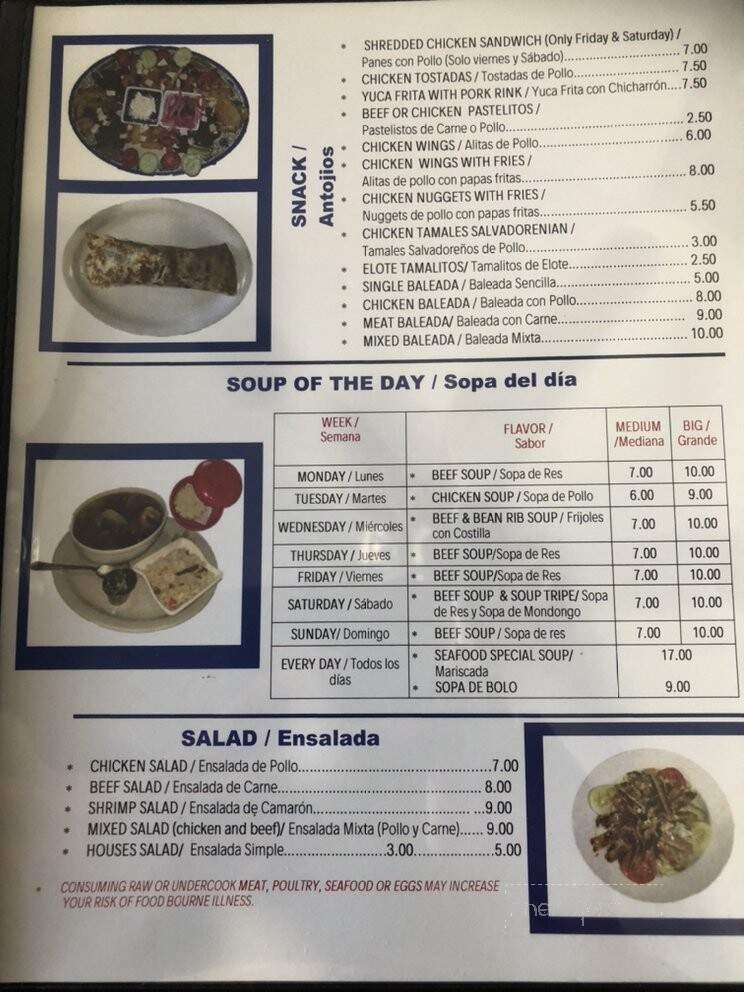 Menu page 1
