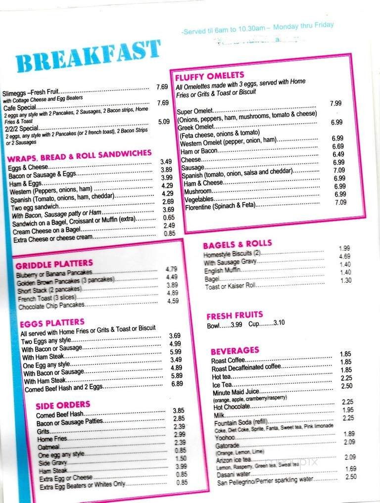 Menu page 1