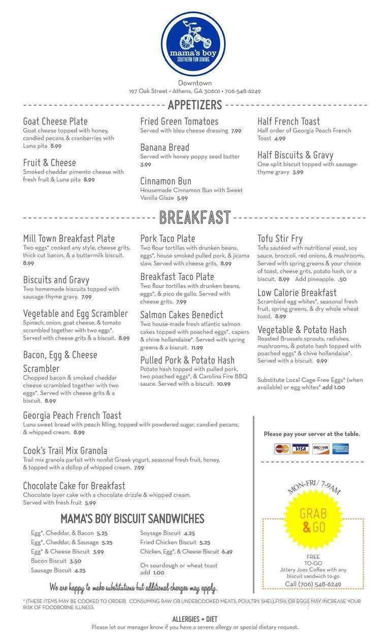 Menu page 1