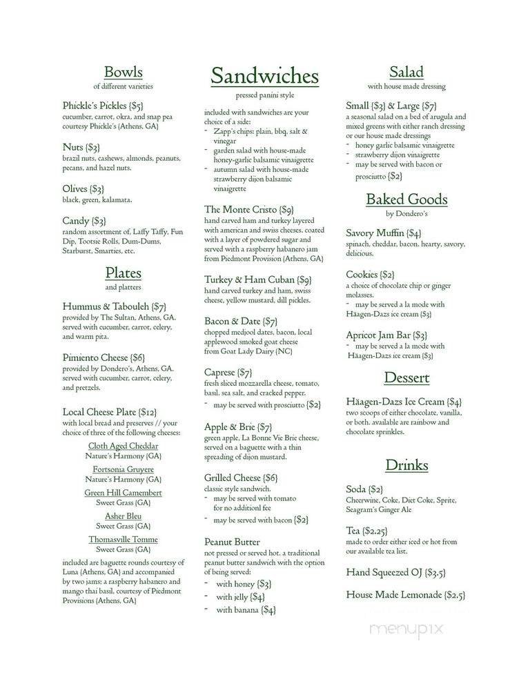 Menu page 1
