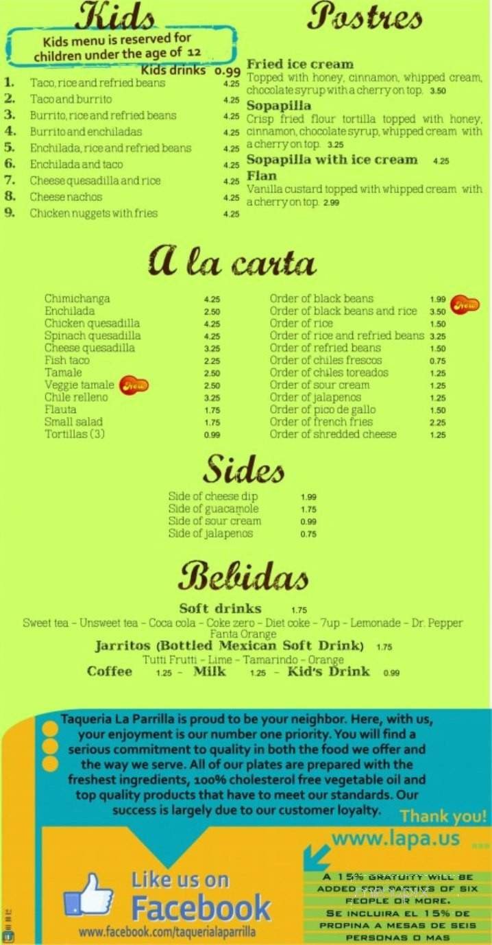 Menu page 2