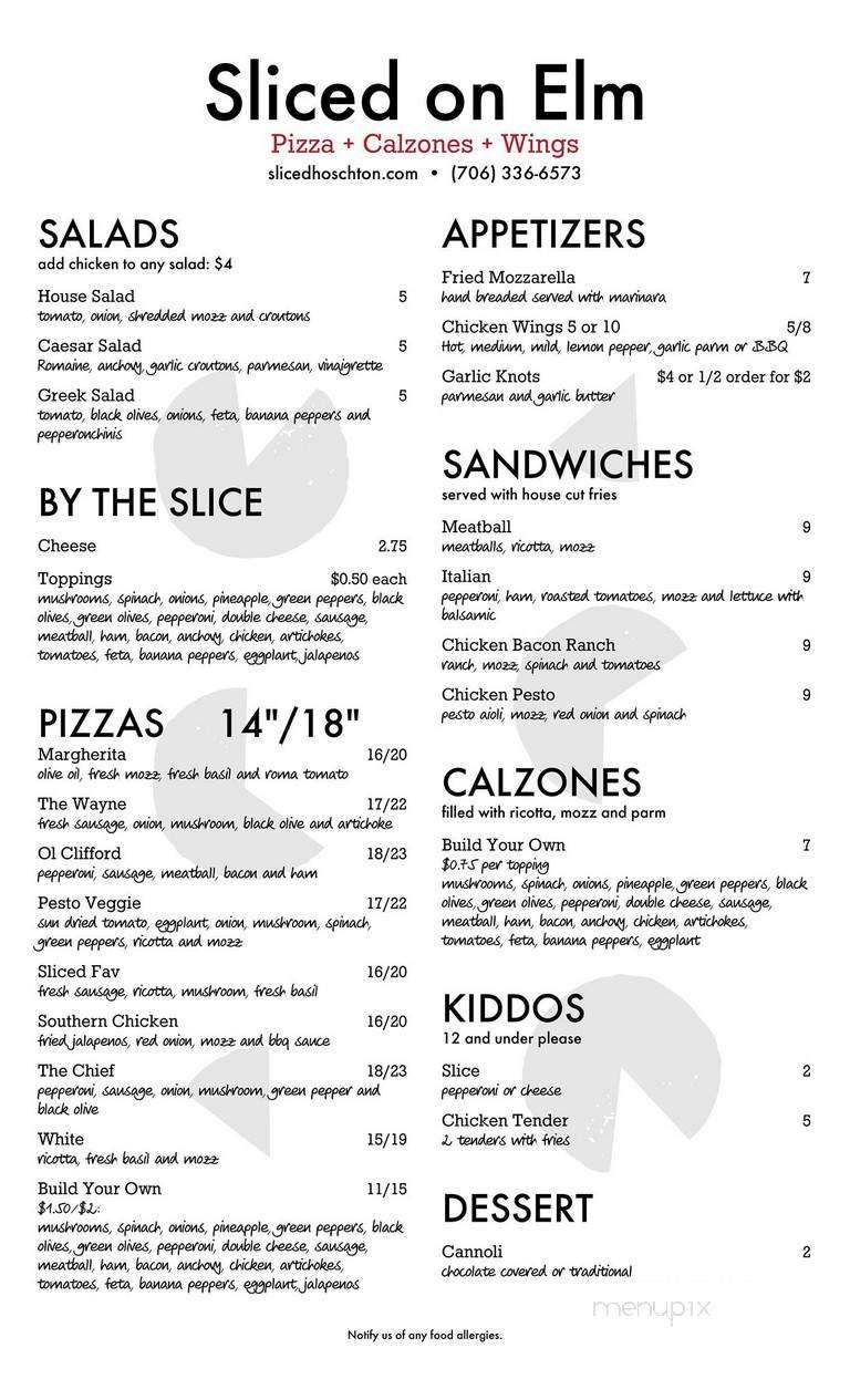 Menu page 1