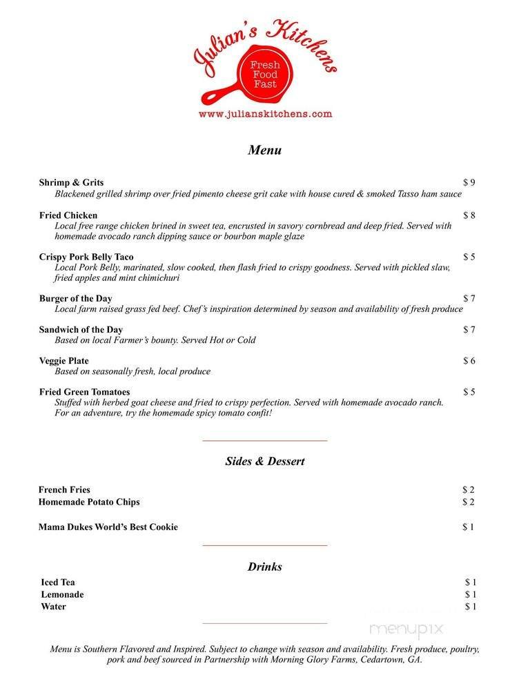 Menu page 1