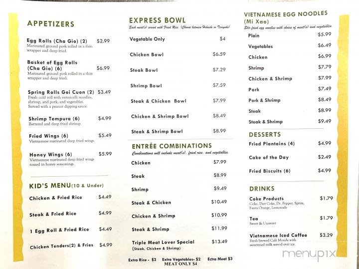 Menu page 1