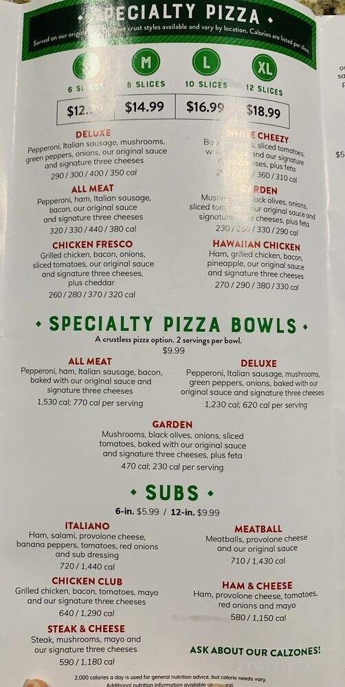 Menu page 2