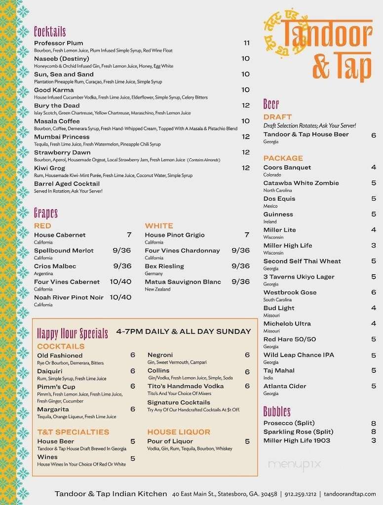 Menu page 1