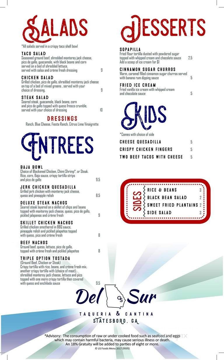 Menu page 1